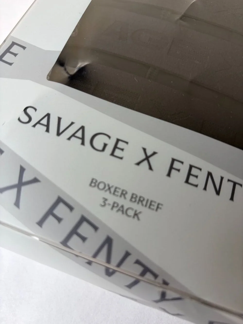 New 3-Pack Savage x Fenty Shadow Fit Boxer Briefs Black Size S